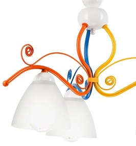 Lampadario a sospensione con catena RETRO 3xE27/60W/230V bianco/colorato