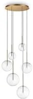 Lampadario A Sospensione Moderno Equinoxe Metallo Ottone 6 Luci G4 2W Ip20