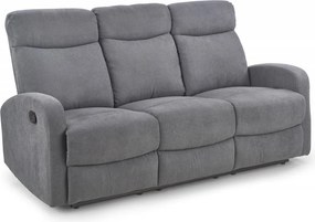Divano reclinabile Oslo 3S in tessuto grigio scuro - H100 cm