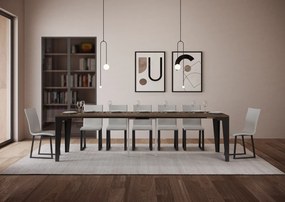 Consolle allungabile Flame Evolution in Antracite - Due Dimensioni Disponibili, 90x40/300 / Noce