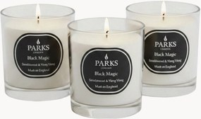 Set di 3 candele profumate fatte a mano Black Magic (legno di sandalo, Ylang Ylang e ambra calda)