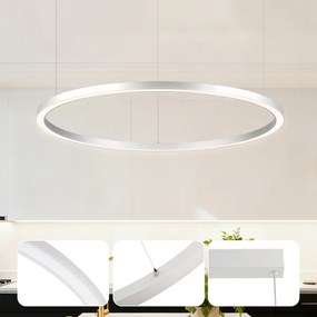 Brilagi-LED Dimmerabile. lampadario a cavo PORTOFINO LED/60W/230V Ø 80 cm argento+telecomando