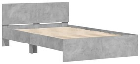Giroletto con testiera grigio cemento 135x190 cm
