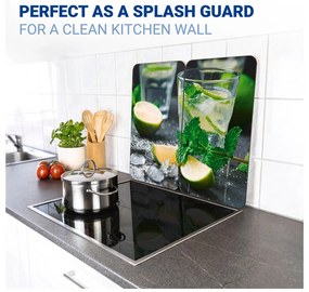 Set di 2 cappe da cucina in vetro con, 52 x 30 cm Mojito - Wenko