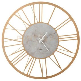 Orologio da parete design big 90 oro laccato e marmo travertino