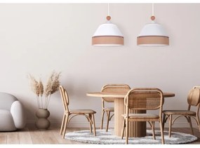 Duolla - Lampadario a sospensione con filo AVIGNON 2xE27/15W/230V bianco/marrone