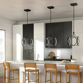 Lampadario Industrial Nordico Ciri Alluminio Nero Opaco Led 45W 3000K