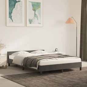 Giroletto Senza Materasso Grigio Scuro 140x200 Cm Velluto /