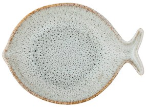 Piatto da portata blu e beige in gres Fleur – Bloomingville