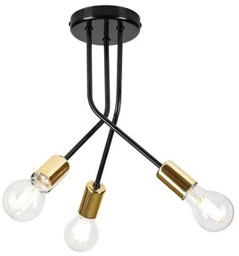 Lampadario a sospensione con supporto rigido PRIYA 3xE27/15W/230V nero
