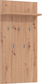 OLLIE - attaccapanni da parete moderno con mensola colore rovere