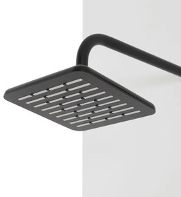 Soffione doccia 20 x 20 cm in finitura nero anticalcare Hidra