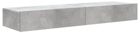 Mobili porta tv con luci led 2 pz grigio cemento 60x35x15,5 cm