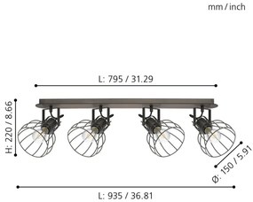 Eglo 98137 - Luce Spot SAMBATELLO 4xE27/40W/230V