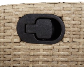 Set pranzo da giardino 5 pz con cuscini beige misto polyrattan