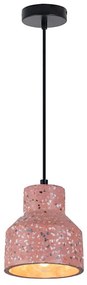 Klausen 111038 - Lampadario a sospensione con filo RESIN 1xE27/11W/230V rosa/nero