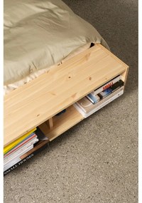Letto matrimoniale di colore naturale in pino massiccio con rete inclusa 180x200 cm Merge – Karup Design