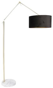 Lampada da terra moderna con paralume in velluto oro nero 50 cm - Editor