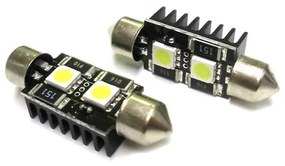 Lampada Led Siluro Canbus No Errore T11 C5W 39mm 2 SMD 5050 12V Luci Targa Con Resistenza