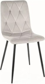 Sedia Tom in velluto grigio chiaro Blu03