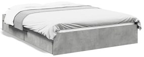 Giroletto Cassetti Grigio Cemento 135x190 Cm Legno Multistrato /