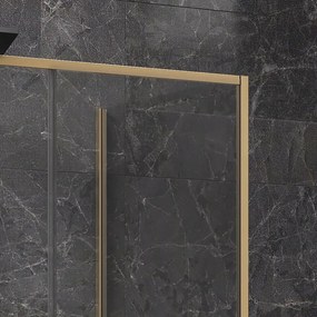 Kamalu - Cabina doccia 3 lati 80x150x80 oro satinato anta scorrevole  | KLA-4000G