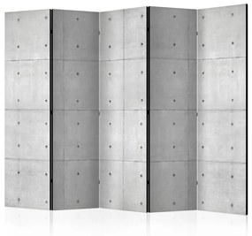 Paravento Domino II (5 parti) - composizione grigia, sfondo cemento