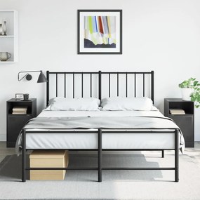 Comodini 2 Pz Neri 34,5x39x62 Cm İn Acciaio /