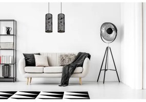 Lampadario a sospensione con filo AVALO 2xE27/60W/230V grigio/nero