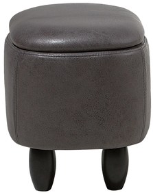 Pouf in tessuto similpelle grigio scuro RHINO Beliani