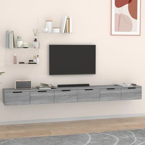 Mobili A Muro 2 Pz Grigio Sonoma 102x30x20 Cm Legno Multistrato /