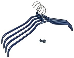 Set di 4 appendiabiti antiscivolo blu e supporti Hanger Slim - Wenko