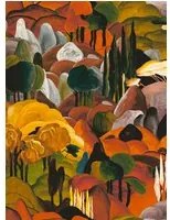 Arte International Carta da parati All Ombra Dei Cipressi - Morning Glow
