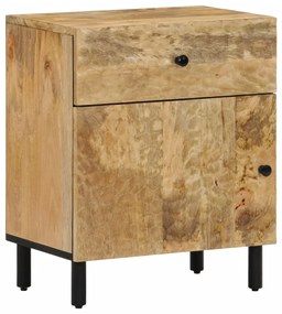 Comodino 50x33x60 Cm İn Legno Massello Di Mango /