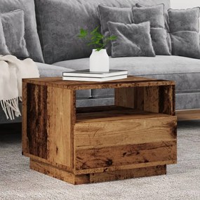 Tavolino Da Salotto Con Luci Led Legno Antico 50x49x40 Cm /