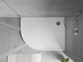 Mexen Flow piatto doccia semicerchio asimmetrico slim destro 100 x 80 cm, bianco lucido - 46Q108010R