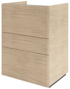 Mobile da bagno a terra L 60 x H 84 x P 48 cm rovere naturale, 3 cassetti Apertura push-pull SENSEA Neo Line, Maniglie acquistabili separatamente
