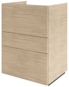 Mobile da bagno sospeso sotto lavabo L 60 x H 84 x P 48 cm rovere lucido, 3 cassetti SENSEA Neo Frame