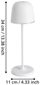 Eglo 900458 - Lampada LED dimmerabile esterna MANNERA 2,2W/5V 1800mAh grigia IP5