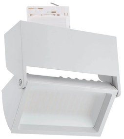Faro LED 44W Rettangolare per Binario Trifase 100° Bianco con driver Philips No Flickering CRI92 Colore Bianco Caldo 3.000K