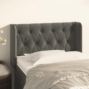 Testiera Ad Orecchio Grigio Scuro 83x16x78/88 Cm İn Velluto /