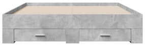 Giroletto cassetti grigio cemento 140x200 cm legno multistrato