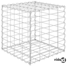 vidaXL Gabbione Letto Rialzato a Cubo in Filo di Acciaio 40x40x40 cm