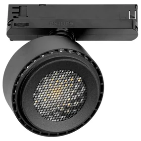 Faro LED 34W per Binario Trifase Regolabile 15°-60° Nero Philips Driver CCT CRI97 UGR11 Colore Bianco Variabile CCT