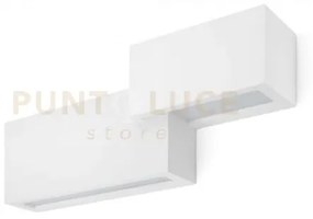 Paro applique 2 rettangoli e 3 luci bianco in gesso attacco g9 45x18cm
