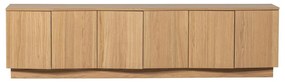 Mobile TV di colore naturale in rovere massiccio 200x52x45 cm Zuma – WOOOD