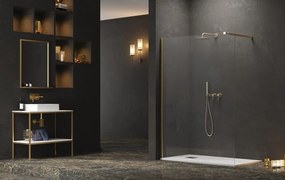 Doccia walkin 140cm con profilo finitura oro satinato | KW-100G - KAMALU