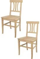 Set 2 sedie Artemisia Tommychairs, struttura in legno di faggio levigato, non trattato, 100% naturale e seduta in legno