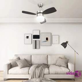 vidaXL Ventilatore Soffitto con Luce e Telecomando 76 cm Marrone Scuro