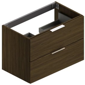 Mobile da bagno sospeso sotto lavabo L 80 x H 55 x P 45 cm noce, 2 cassetti SENSEA Jnka